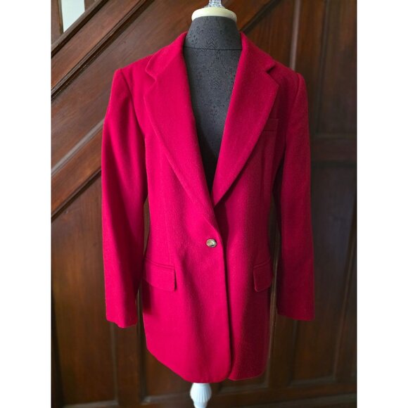Lands End Womens Red Cashmere Blazer Size 14 - Picture 1 of 7